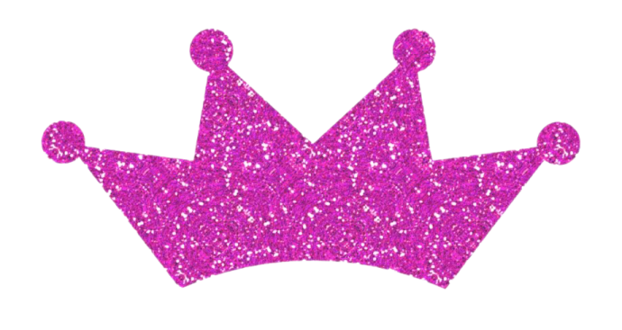 a pink crown on a white background