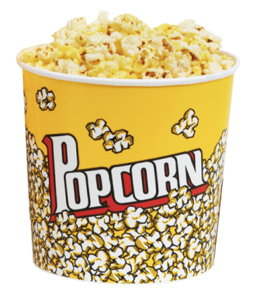 a cup filled with popcorn