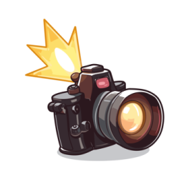 a camera with an arrow on it