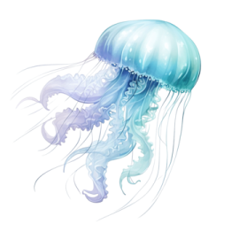 a jellyfish with blue and purple colors
