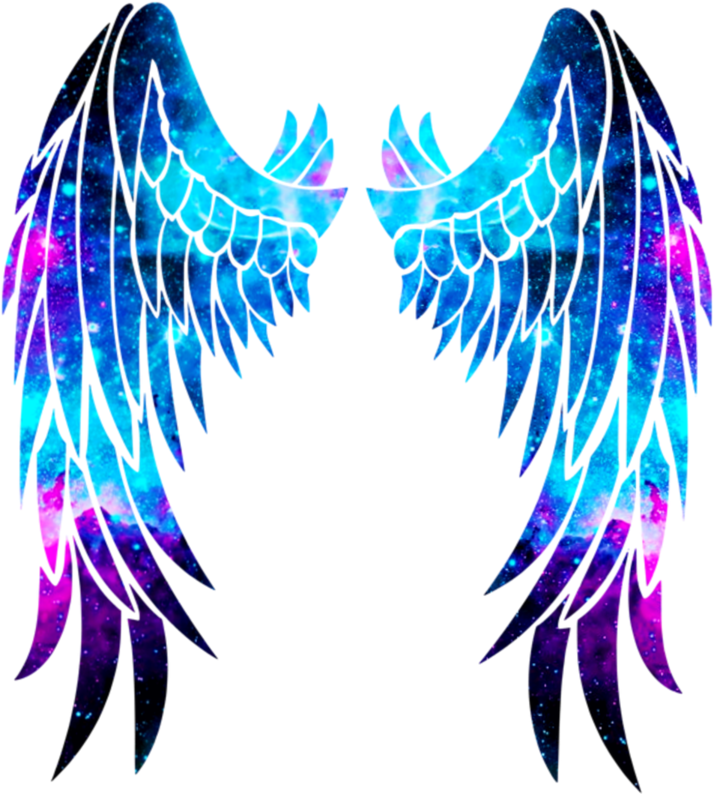 a pair of wings with galaxy in the background