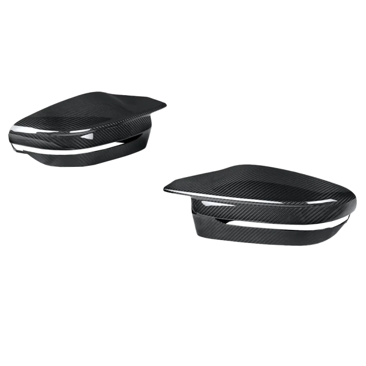 a pair of black carbon fiber seat covers