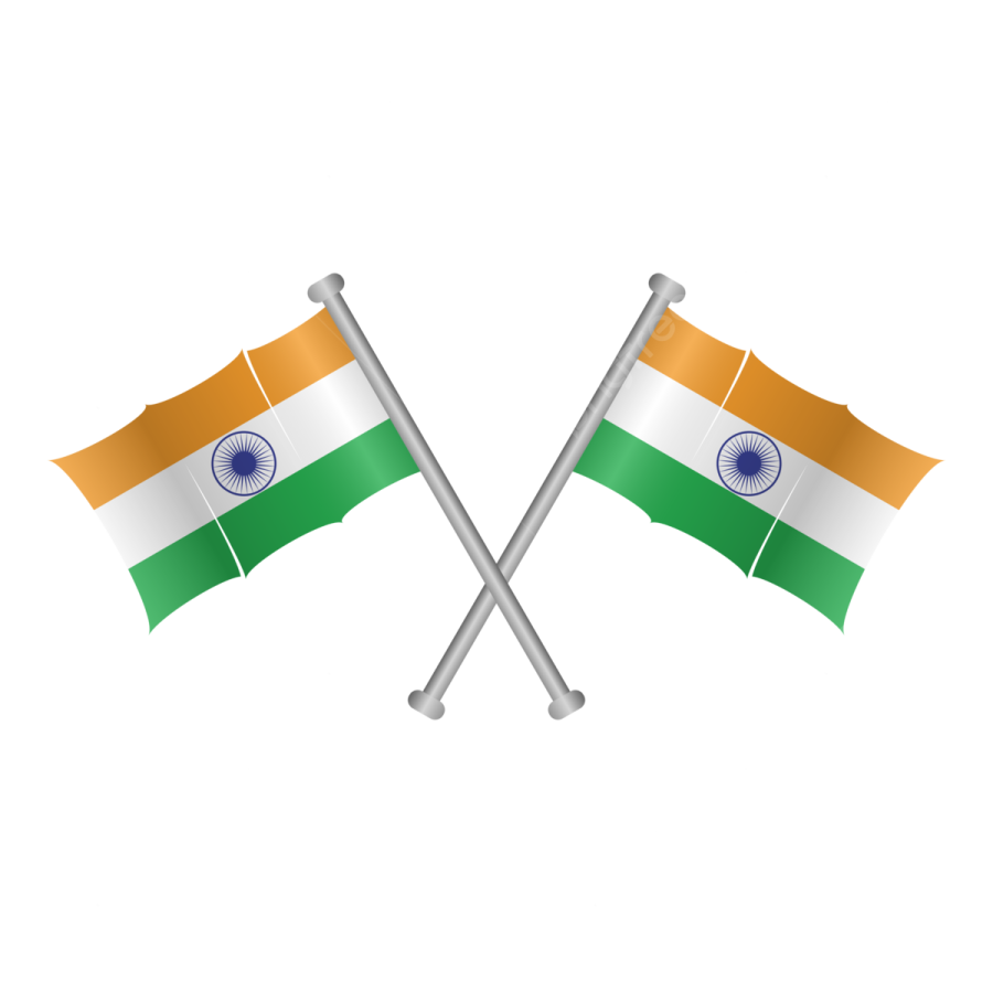 two indian flags on a white background