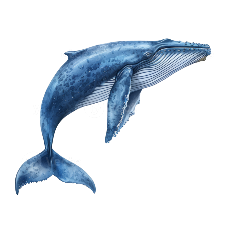 a blue whale jumping out of the water