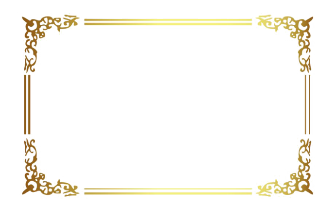 a gold frame on a white background