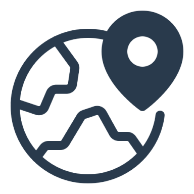 a map icon with the location of a mountain