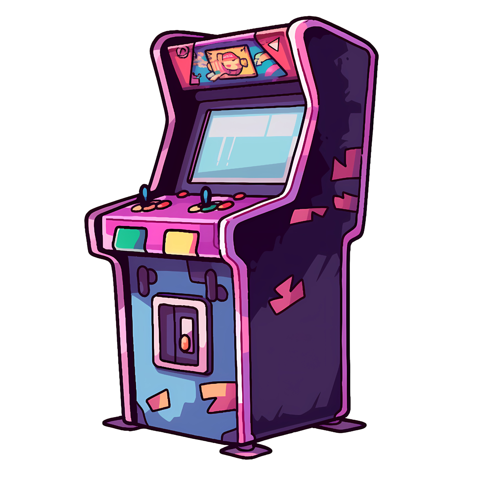 a pink arcade machine