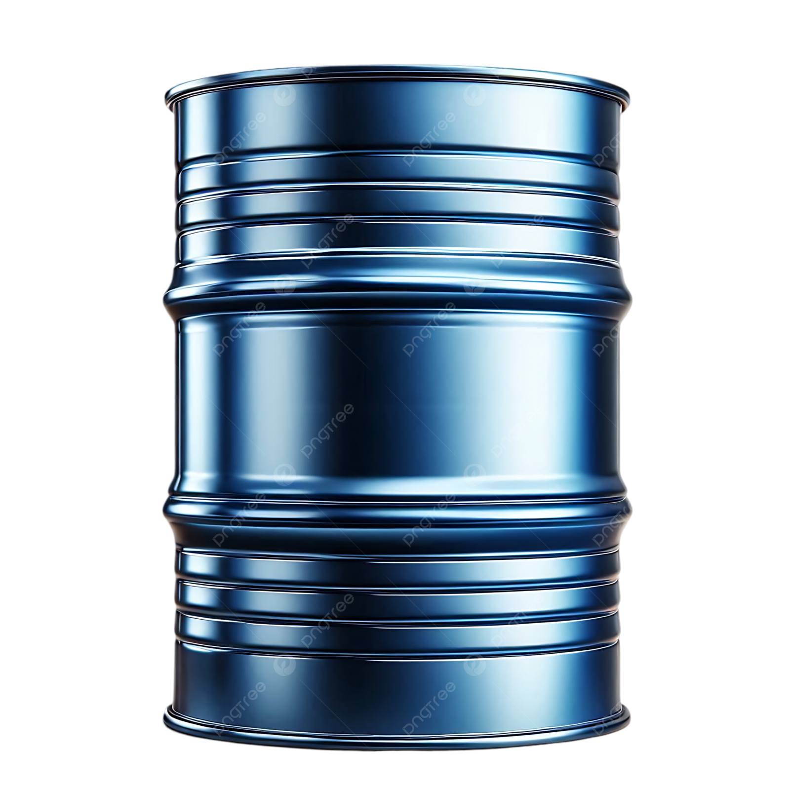 a blue oil drum on a white background stock photo