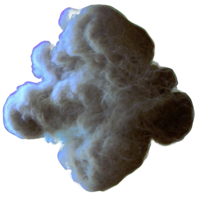 a cloud of smoke