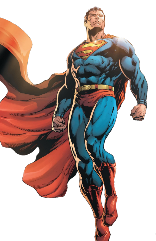 a superman in the air with his cape