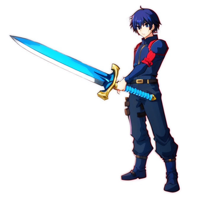 an anime character holding a sword