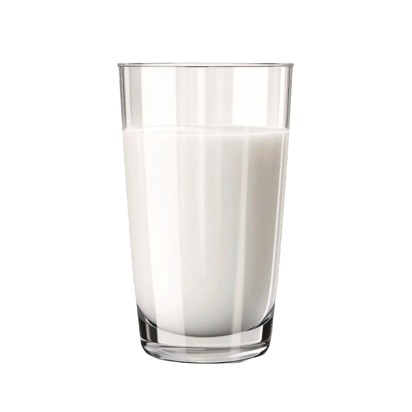 a glass of milk on a white background