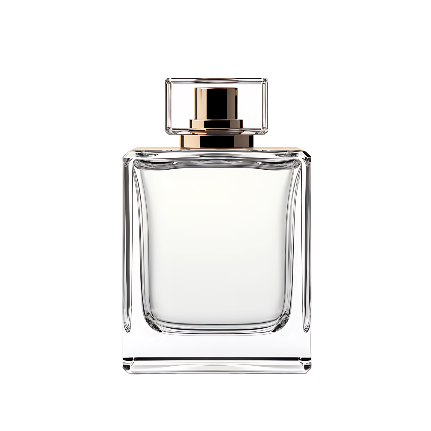 a bottle of perfume on a white background