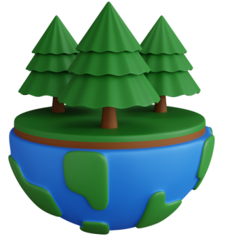 a small globe with trees on top