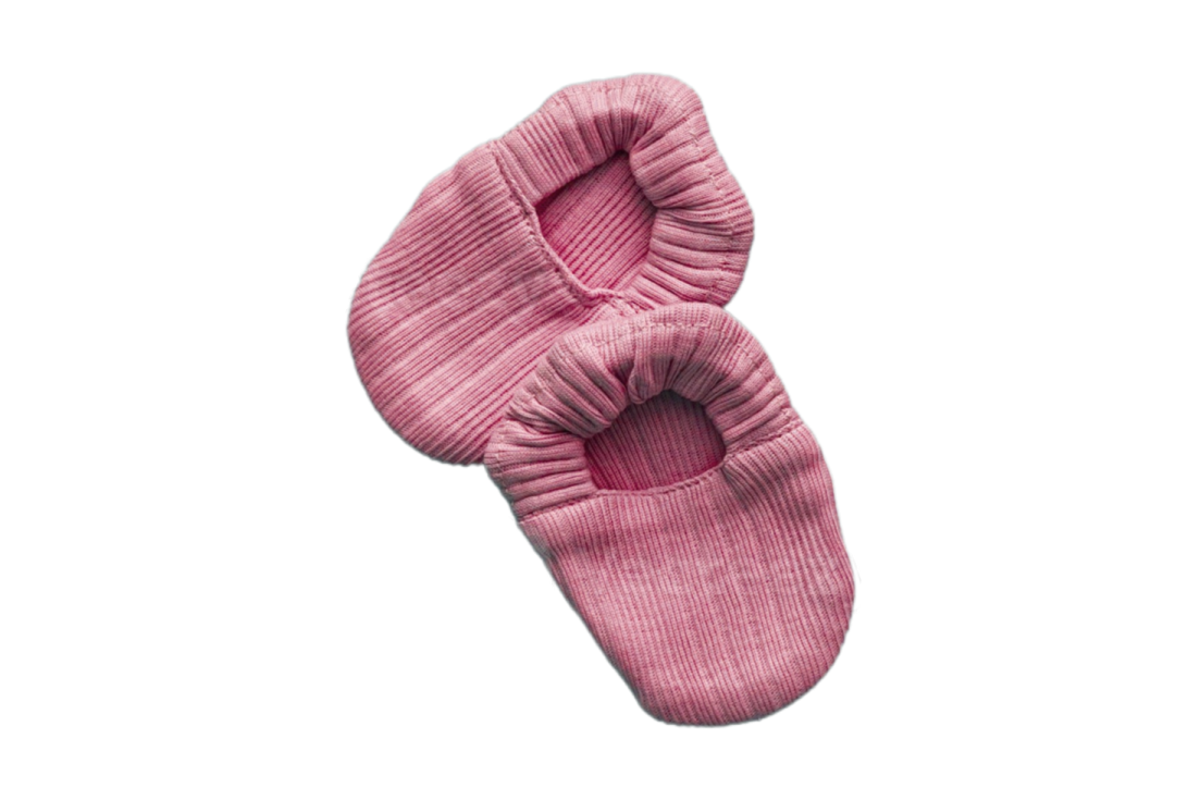 a pair of pink socks on a white background