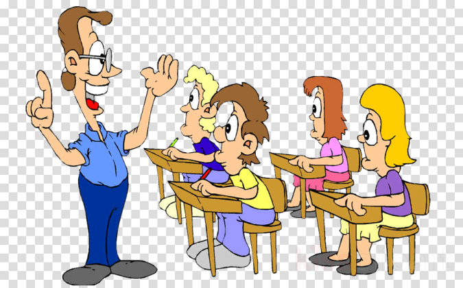a teacher teaching his students in the classroom clipart