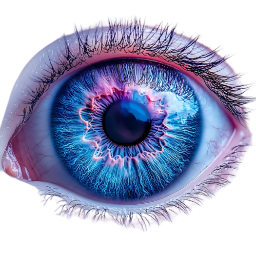 a close up view of an eye