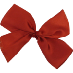 a red bow on a white background