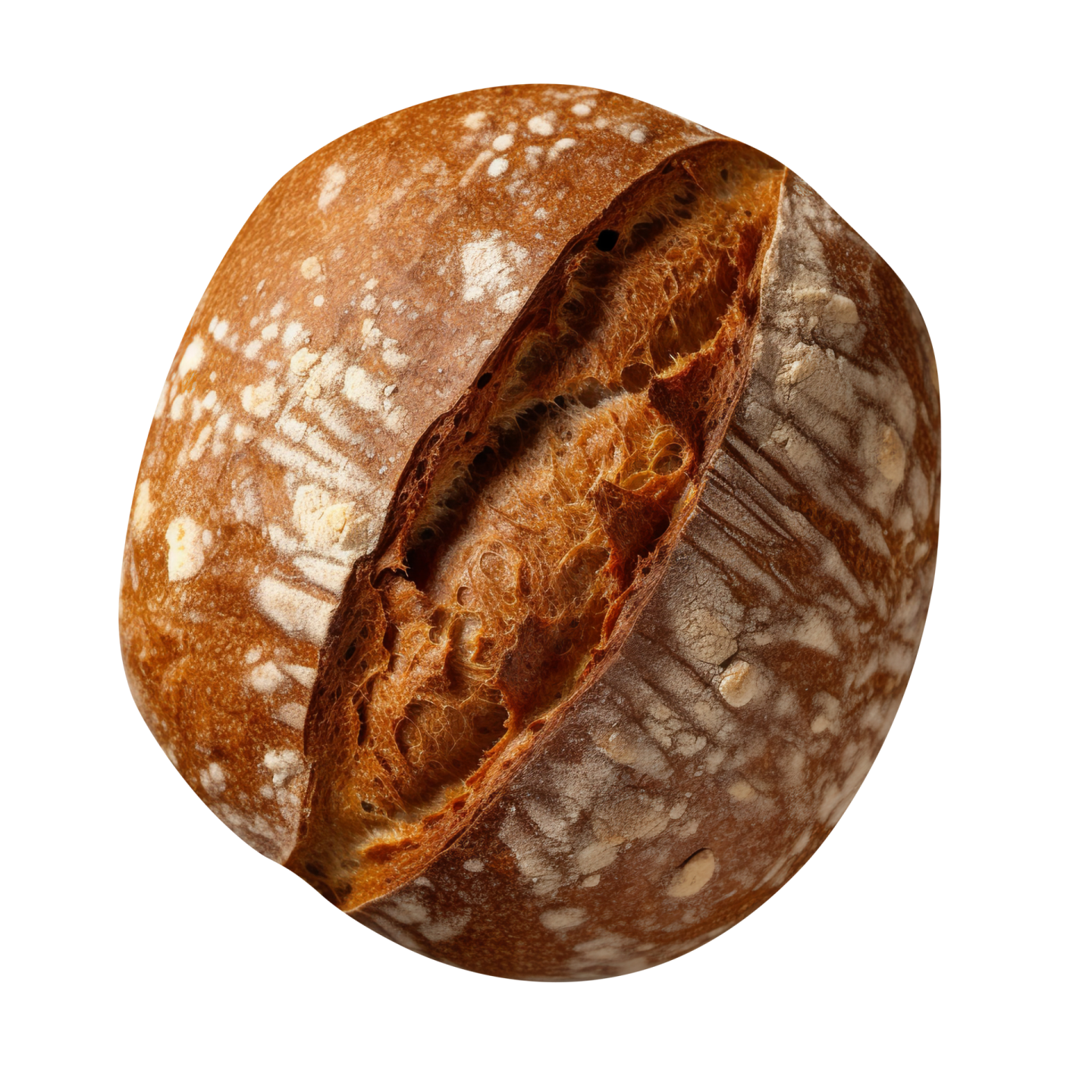 a piece of bread on a white background