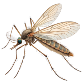 a mosquito on a white background