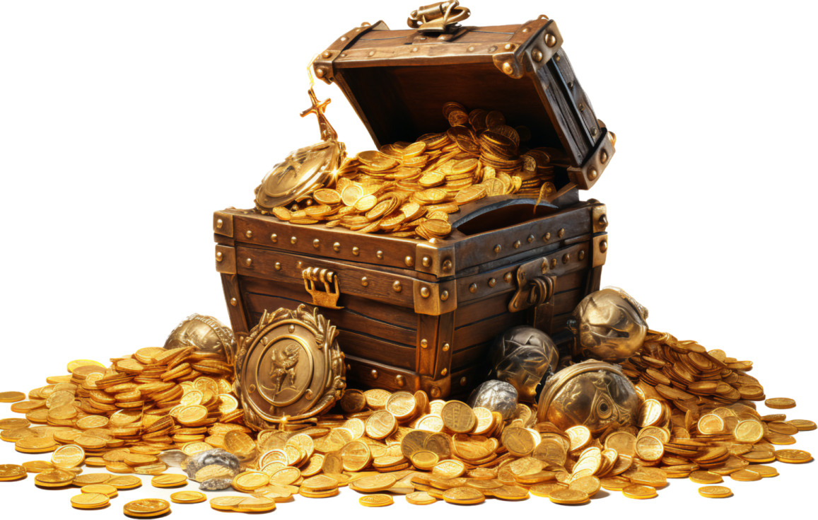 a chest full of gold coins