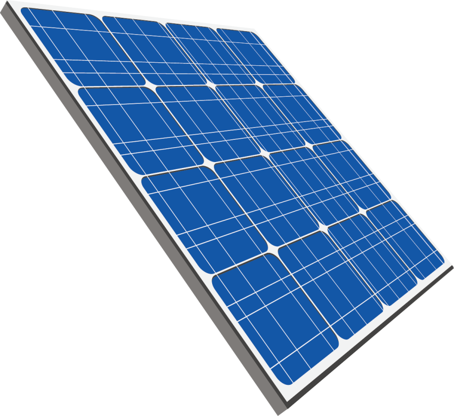 a blue and white photo of a solar panel