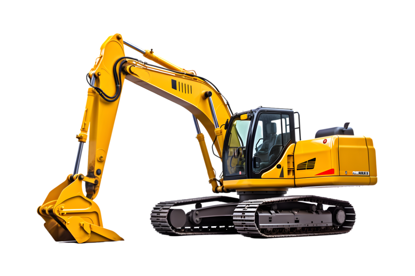 a yellow construction vehicle with a white background