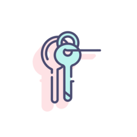 a line icon of a key