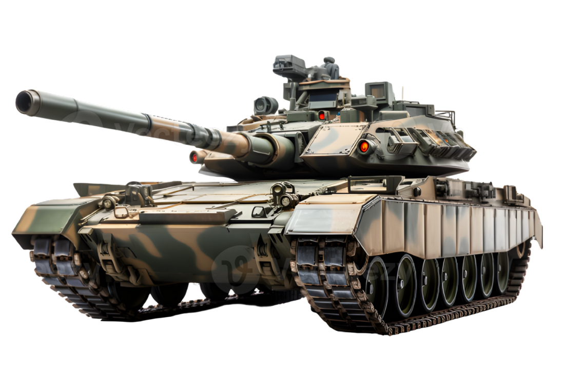 a military tank on a white background