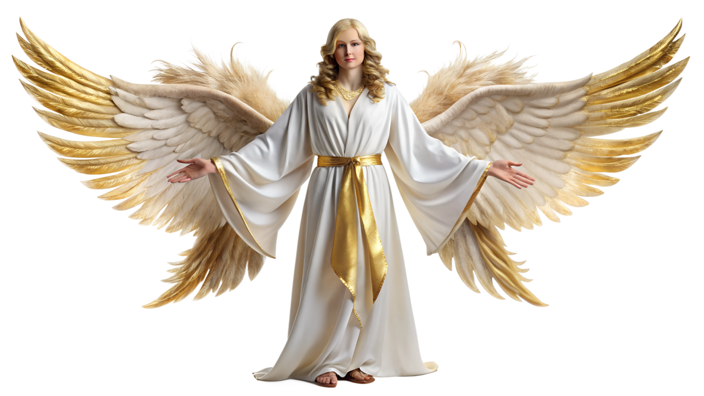 a woman dressed as an angel