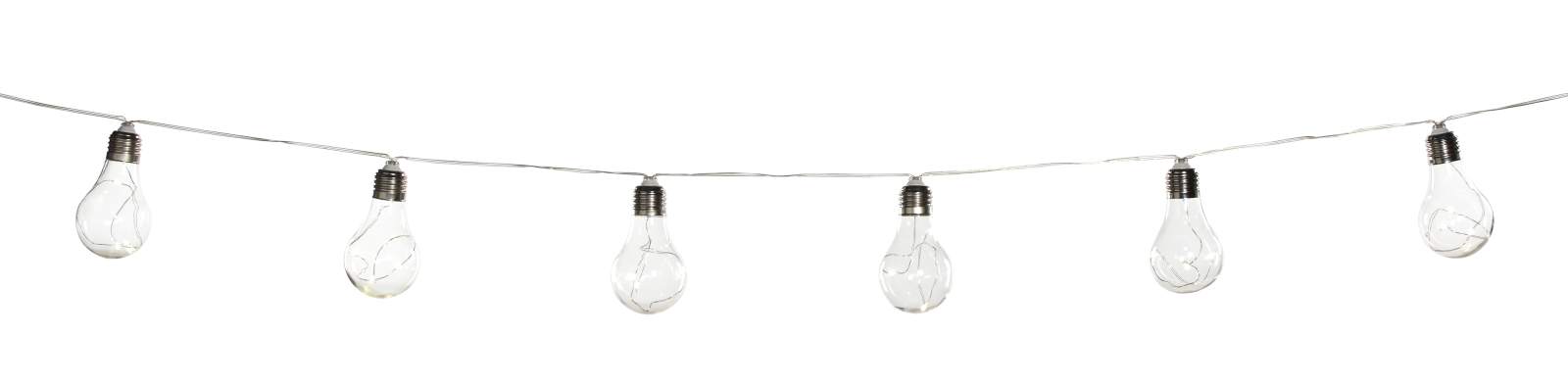 a string of light bulbs on a white background
