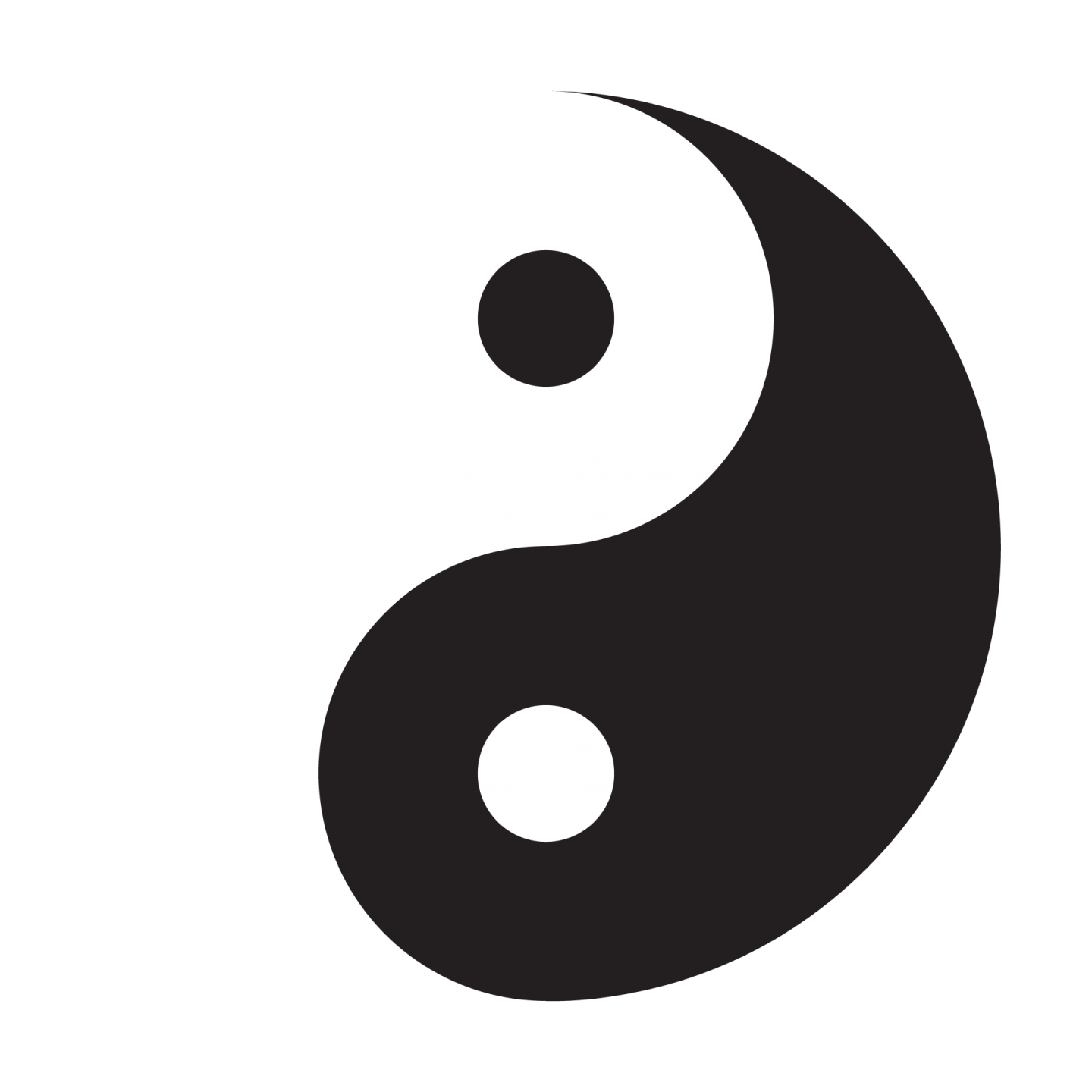 a black and white yin symbol