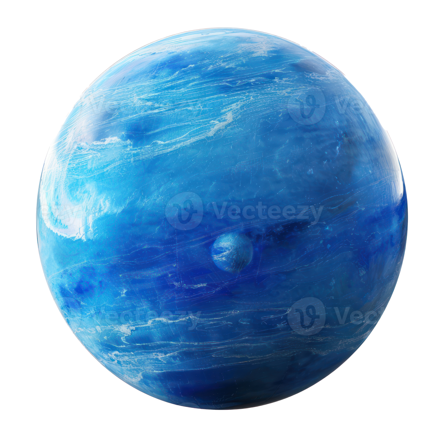 a blue planet on a white background