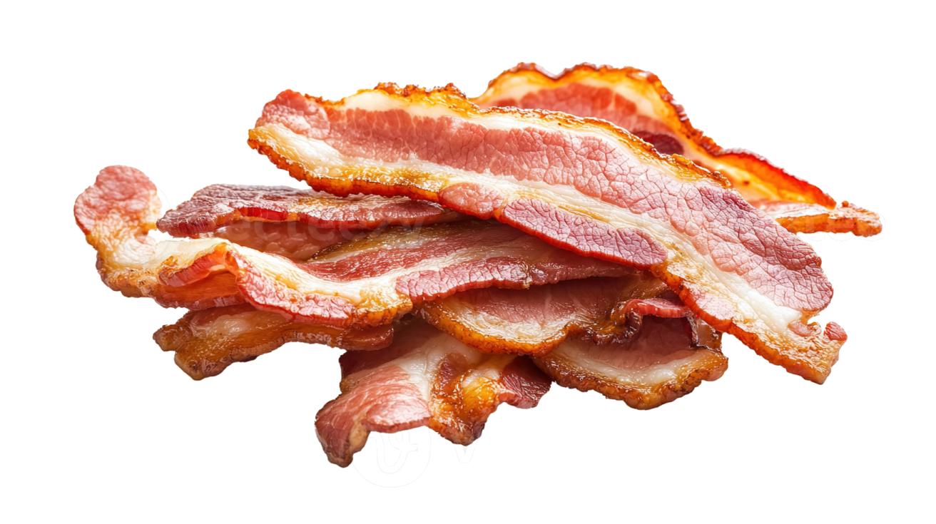 bacon on a white background