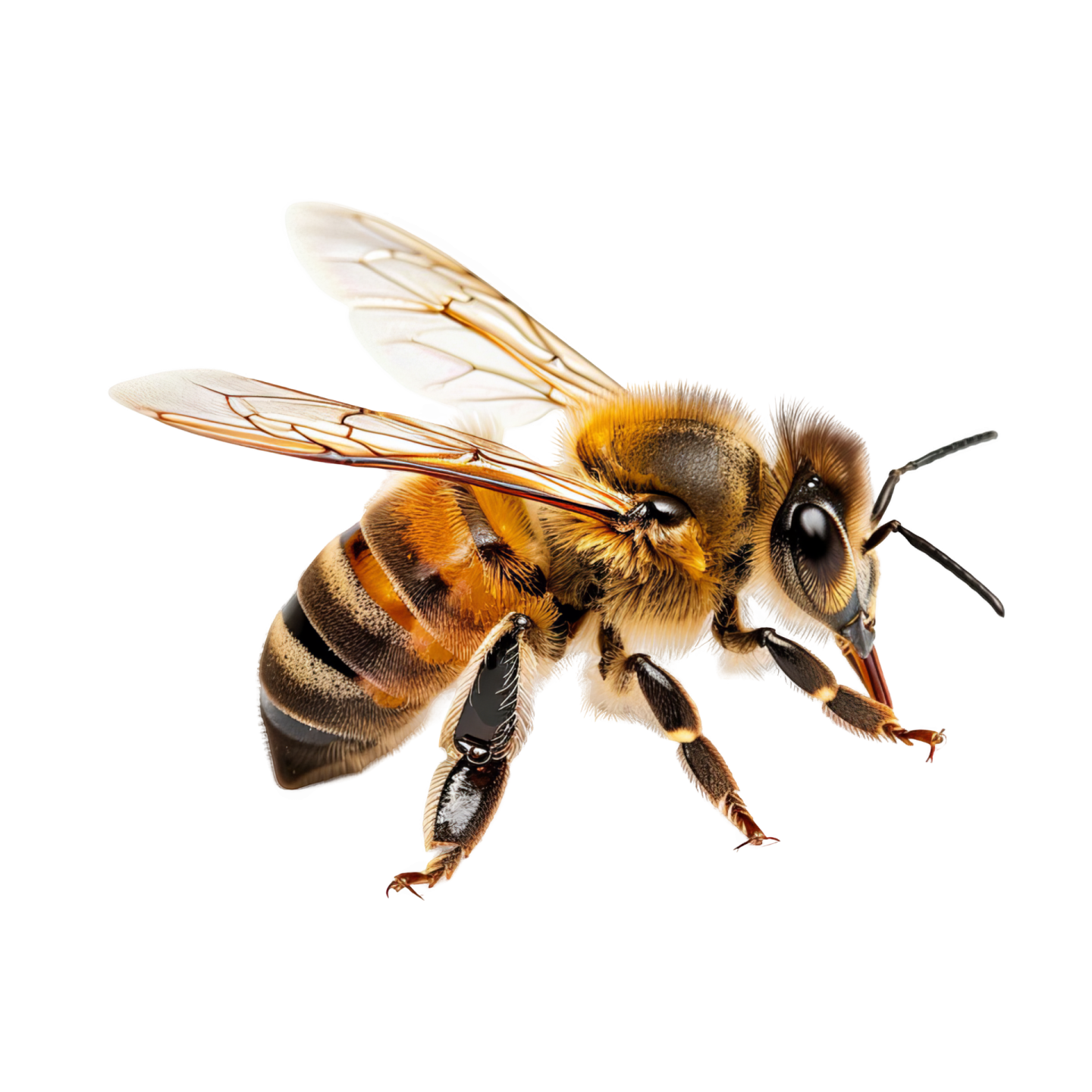 a bee on a white background