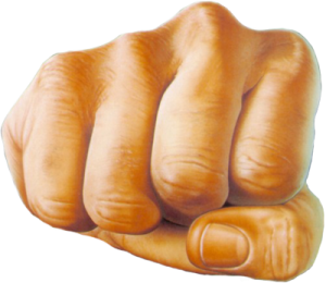 a fist is shown in the shape of a hand