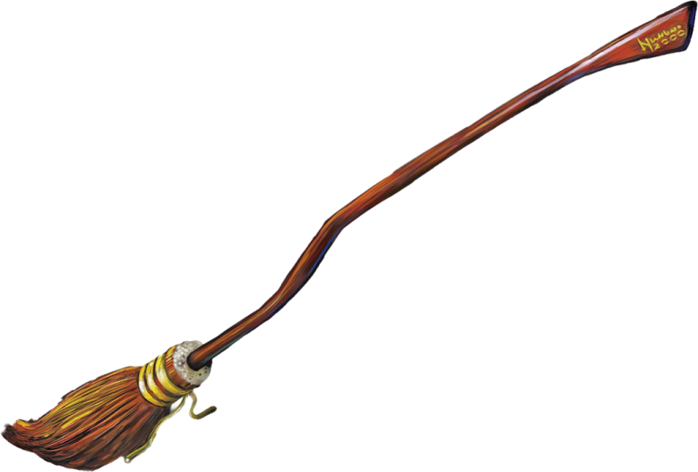 a wooden broom with a long handle