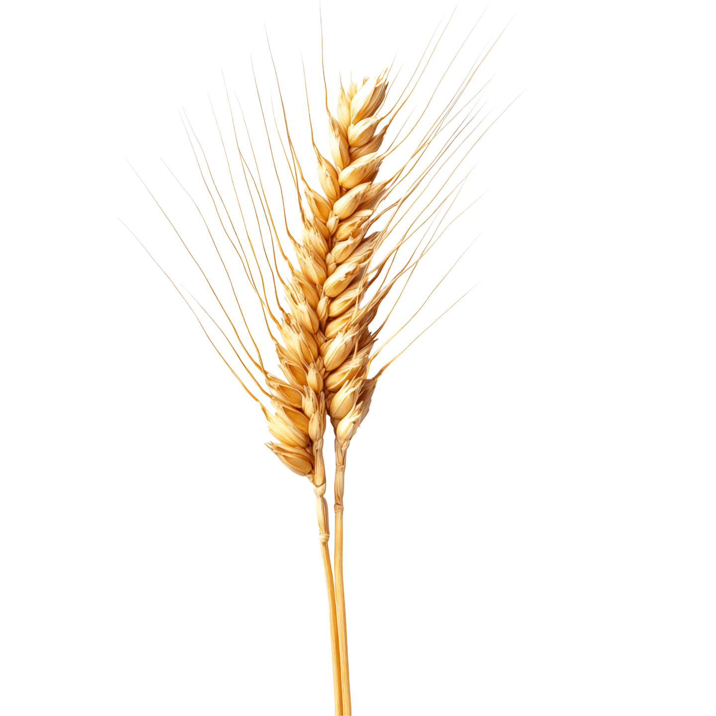 a stalk of wheat on a white background