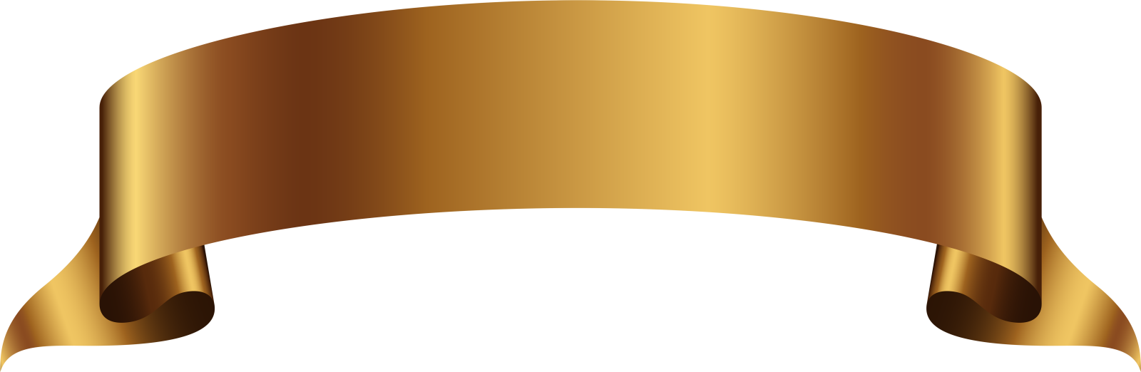 a gold ribbon on a white background