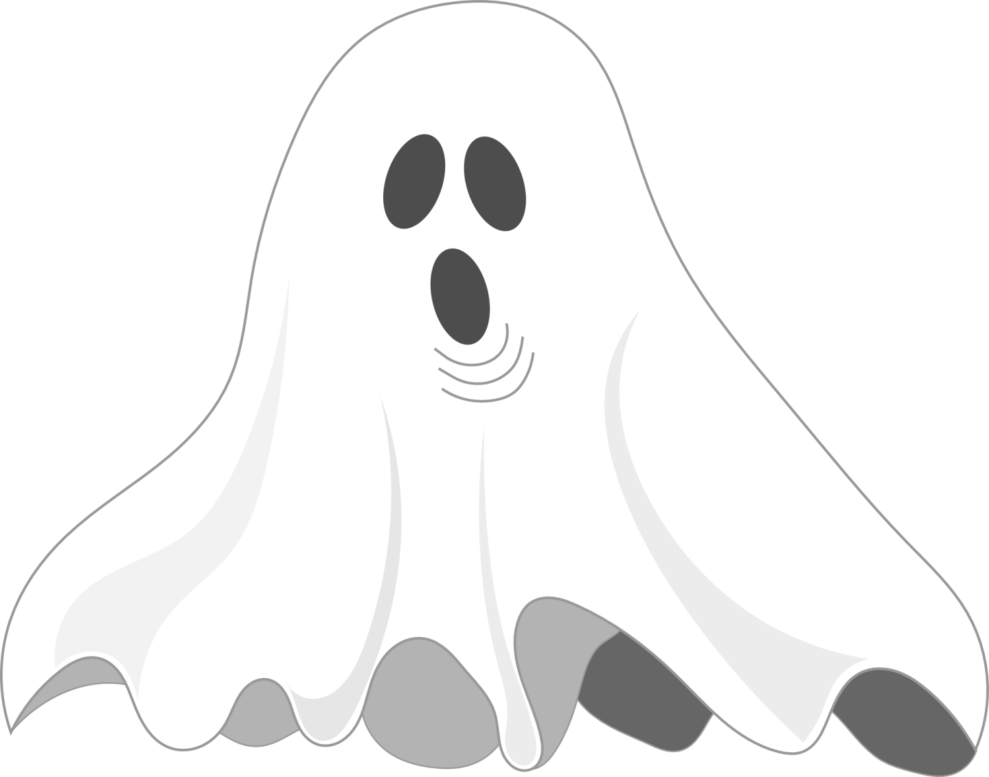 a ghost with a black and white face