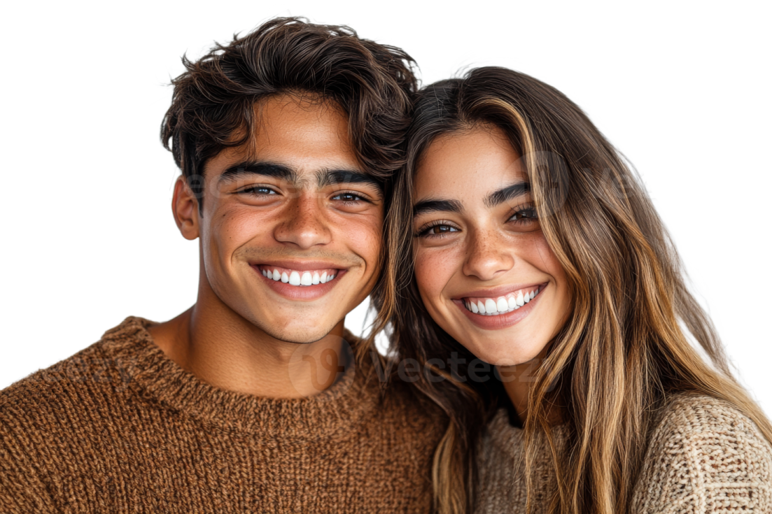 a man and woman smiling at the camera