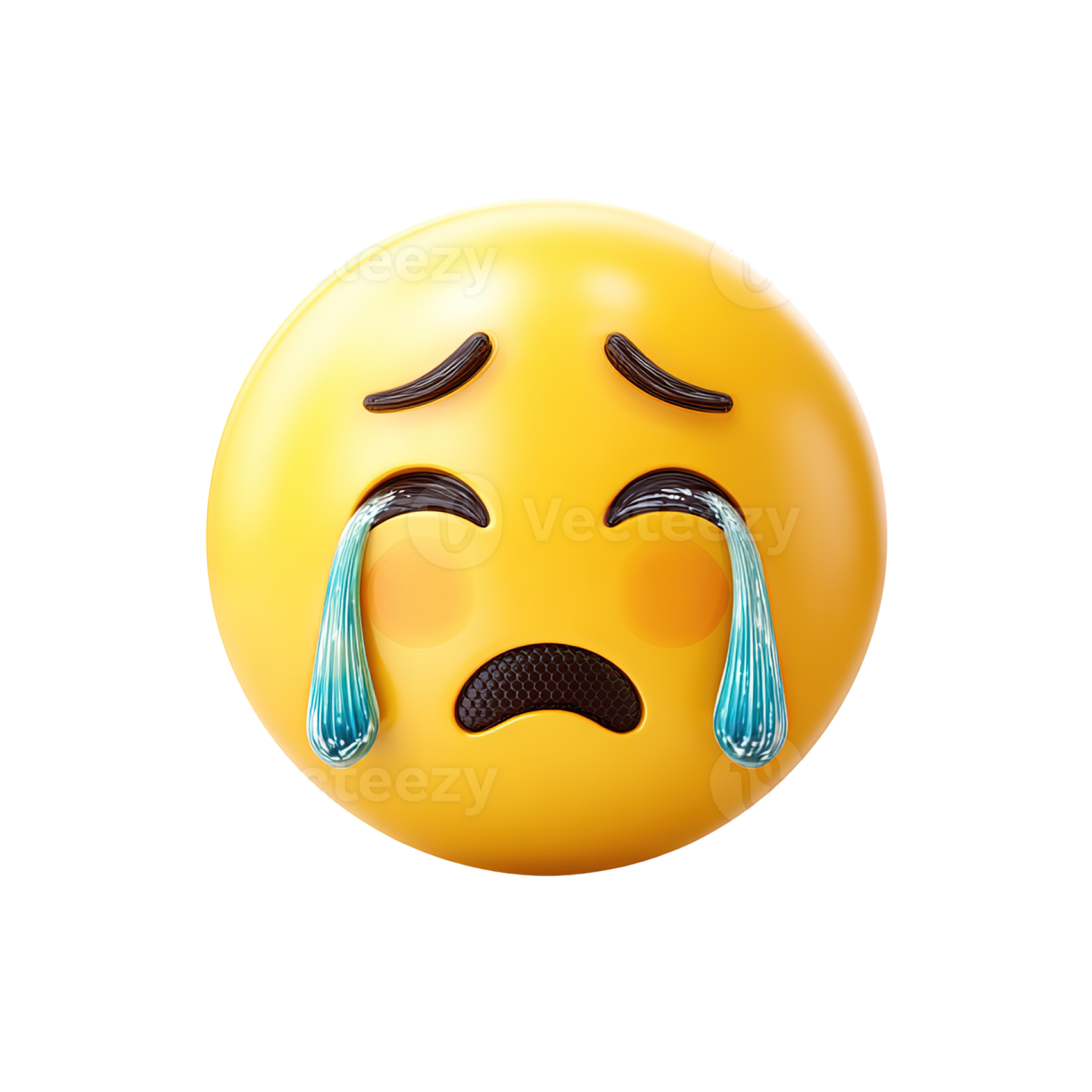 a yellow smiley face with tears and tears