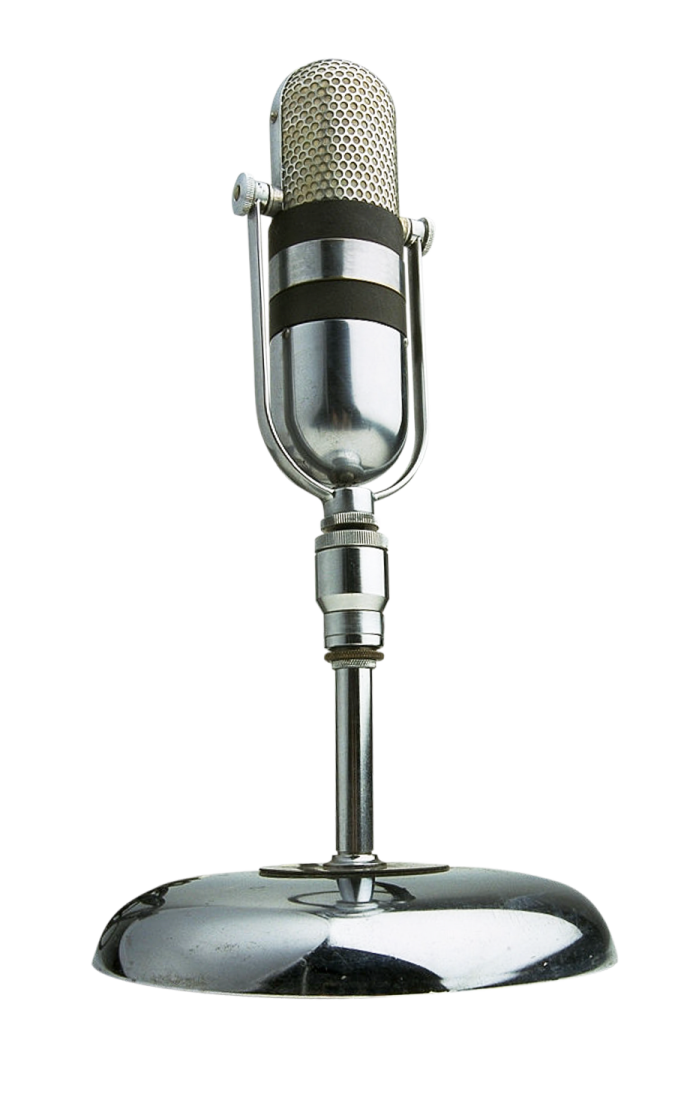 an old fashioned microphone on a white background