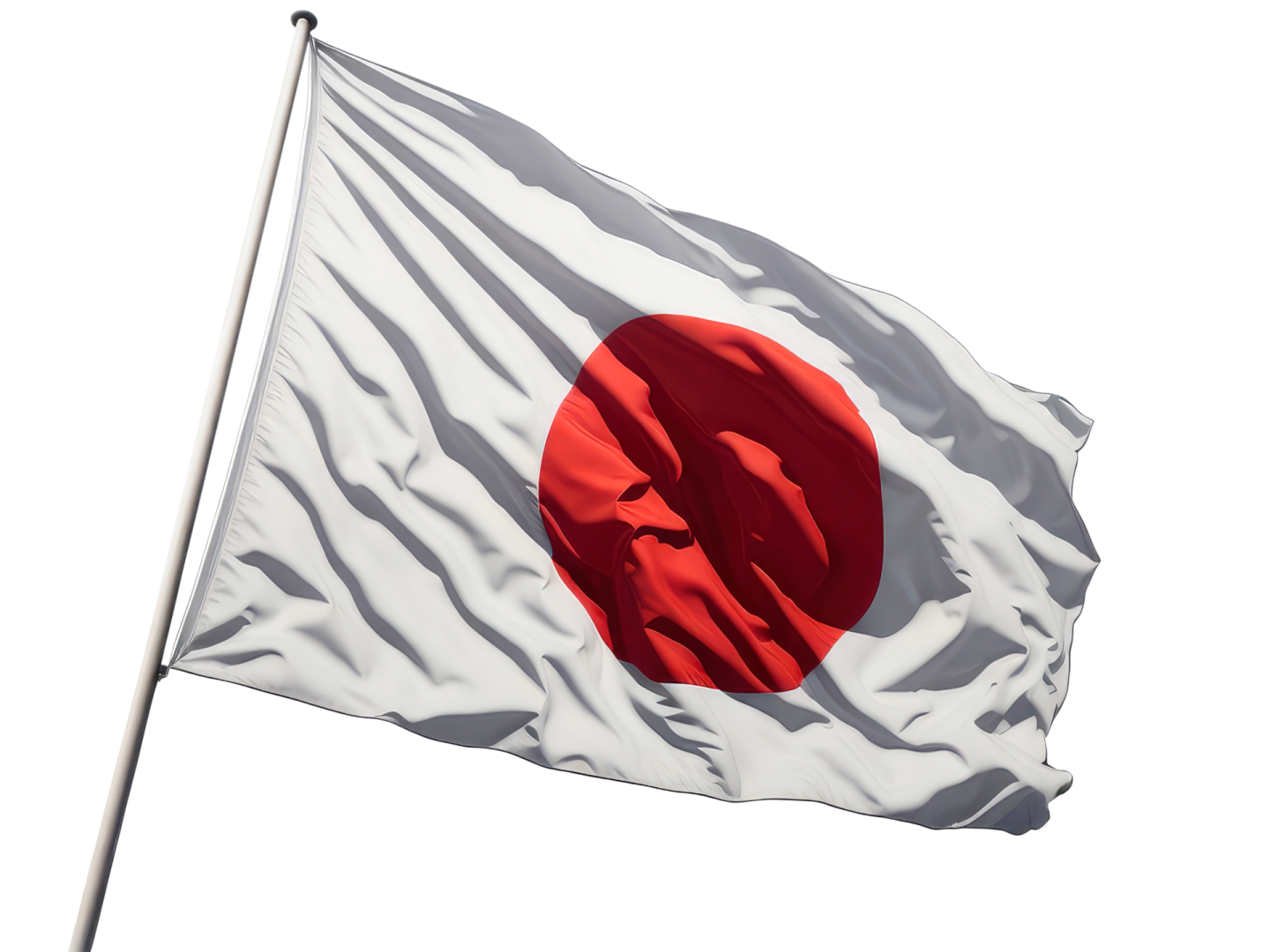 a japanese flag flying in the wind