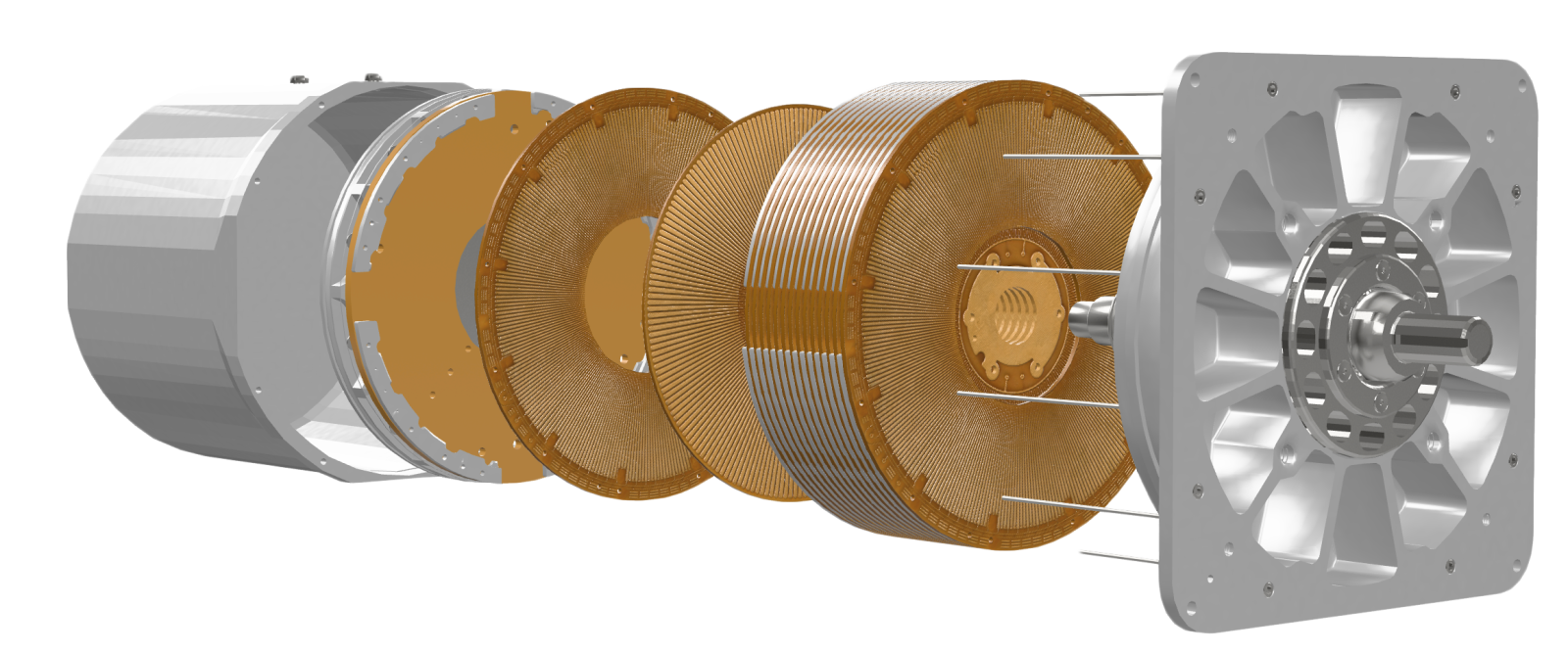 a close up view of the two rotors