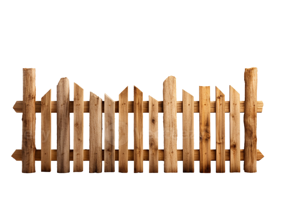 a wooden fence on a white background