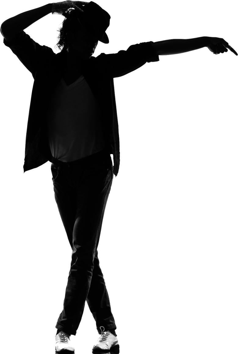 a silhouette of a man in a suit and hat