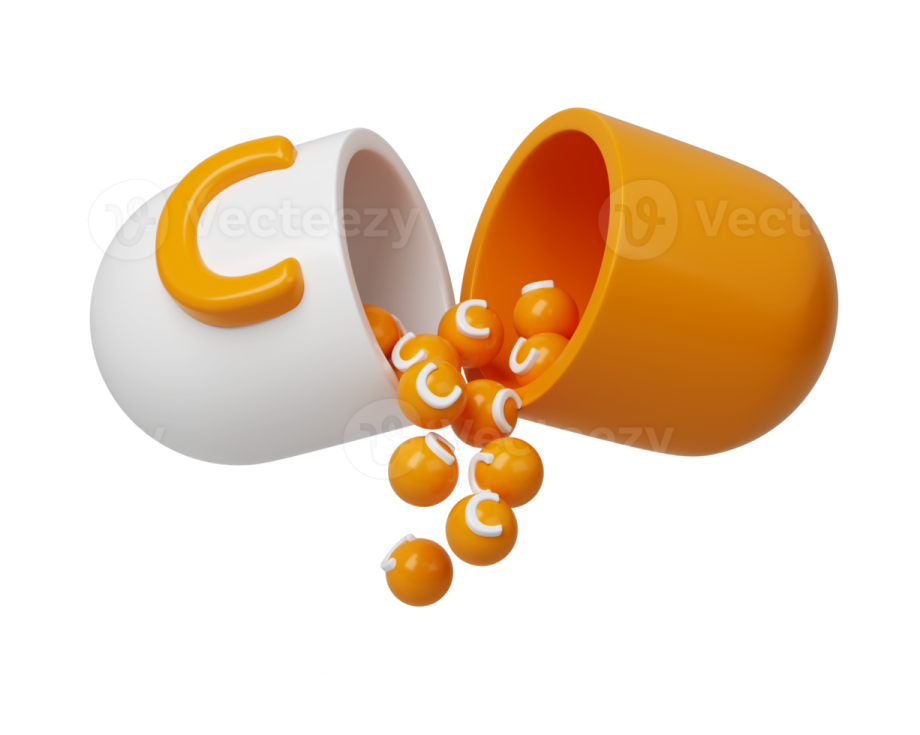 an orange and white pill pill with pills in it
