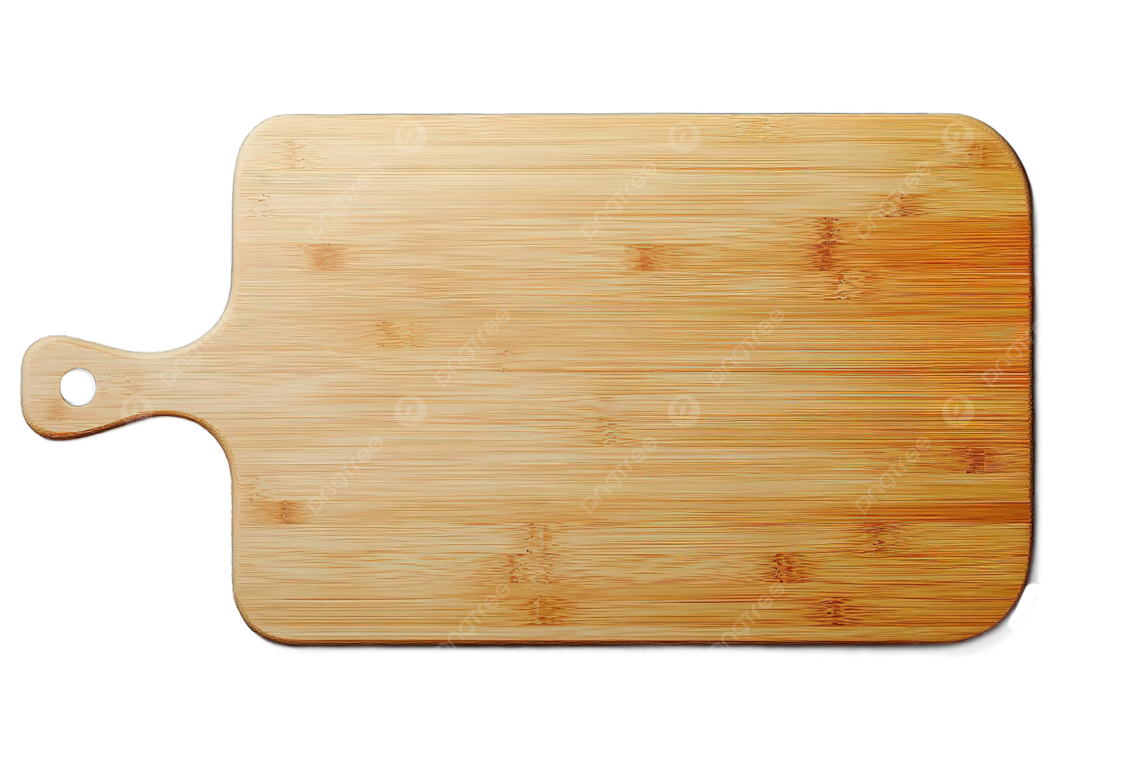 a wooden cutting board on a white background