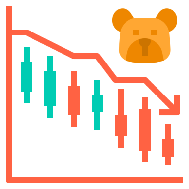 a bear head on top of a chart